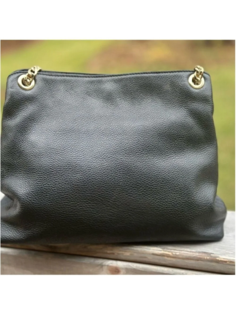 Michael Kors Large Black Pebbled Leather Shoulder Hobo Bag Gold Hardware EUC